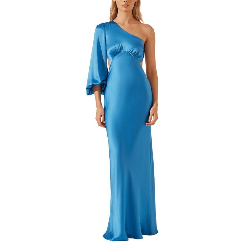 Shona Joy Womens Ciel Silk One Shoulder Maxi Dress